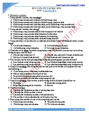 Đề cương ôn tập học kì II mô Vật lí Lớp 6 - Thiên Hương